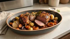 Μοσχάρι στη γάστρα με κρασί, βαλσαμικό και κάστανα – λιώνει στο πιρούνι