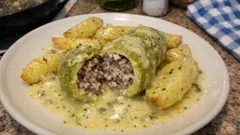 Κολοκυθάκια γεμιστά κατσαρόλας με αυγολέμονο: τρυφερά και δεμένα όπως της μαμάς