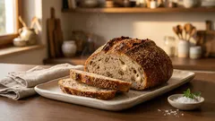 Τυρόψωμο καρυδάτο με κεφαλοτύρι στη γάστρα – τραγανή κόρα, αφράτη ψίχα