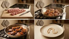 Ψαρονέφρι με πουρέ κάστανου και αποξηραμένα φρούτα – με γλασαριστή σάλτσα