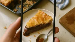 Σοκολατόπιτα με φύλλο κρούστας: τραγανή κρούστα και κρέμα σοκολάτας που κόβεται τέλεια