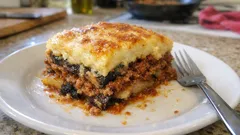 Μουσακάς στο ταψί που κόβεται τέλεια: ζουμερός κιμάς και ανάλαφρη μπεσαμέλ