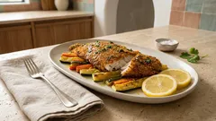 Πανέ φιλέτο γλώσσας στον φούρνο με λαχανικά – τραγανό χωρίς τηγάνι