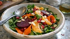 Σαλάτα Καπριτσιόζα με παντζάρι, ρόδι και μανταρίνι – δροσερή και εντυπωσιακή