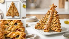 Αλμυρό χριστουγεννιάτικο δέντρο σφολιάτας με κρέμα τυριού – τραγανό και εύκολο