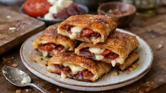 Παστουρμαδοπιτάκια με κασέρι: τραγανά απ’ έξω, ζουμερά μέσα