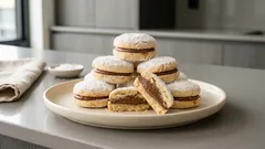 Κουραμπιέδες γεμιστοί με σοκολάτα – αφράτοι, με σπιτική μερέντα