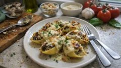 Κοχύλια φούρνου με νηστίσιμο κιμά και κρέμα: χορταστικό και απολαυστικό