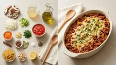 Φουρνιστά ζυμαρικά με vegan κιμά μανιταριών και κρέμα κάσιους που «δένει» τέλεια