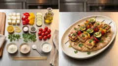 Λαχανικά-σουβλάκι με χαλλούμι: ψήσιμο στη σχάρα και σπιτικές πίτες ολικής