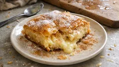 Μπουγάτσα φούρνου με ζαχαρούχο: τραγανό φύλλο και βελούδινη κρέμα χωρίς κόπο