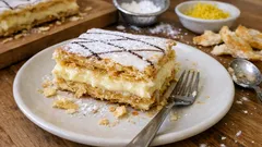 Μιλφέιγ ταψιού με τραγανή σφολιάτα και βελούδινη κρέμα βανίλιας