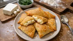 Νηστίσιμα τυροπιτάκια με ζύμη κουρού: εύκολα, αφράτα και με τραγανό σουσάμι