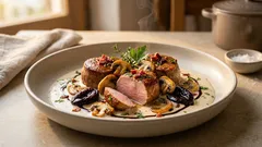 Ψαρονέφρι αλά κρεμ με μανιτάρια — βελούδινη σάλτσα στο ίδιο τηγάνι