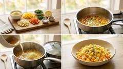 Λεμονάτο κους κους με λαχανικά: σπυρωτό σε 20′ με ζωμό και ελαιόλαδο