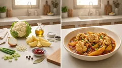 Κουνουπίδι γιαχνί με πατάτες: λαδερό κοκκινιστό που βγαίνει μελωμένο