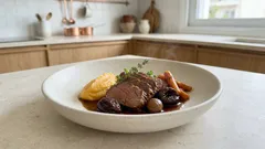Μοσχάρι με δαμάσκηνα και κάστανα στη χύτρα – τρυφερό, με δεμένη σάλτσα κρασιού