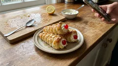 Κορνεδάκια με κρέμα σαν ζαχαροπλαστείο: τραγανή σφολιάτα και σωστό σιρόπιασμα