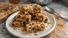 Μπάρες δημητριακών τύπου μελομακάρονο χωρίς ψήσιμο – με καρύδι, μέλι και πορτοκάλι