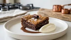 Σοκολατένια brownies με τραγανή κρούστα και ζουμερό κέντρο — βήμα βήμα