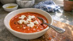Ψητή ντοματόσουπα με κατσικίσιο τυρί: βελούδινη, αρωματική και τόσο εύκολη