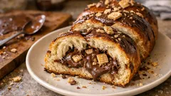 Σοκολατένιο τσουρέκι με γκοφρέτα: αφράτο, γεμιστό με πραλίνα και γκανάζ