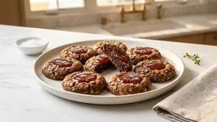 Μπισκότα βρώμης με μαρμελάδα: με μπανάνα και ξηρούς καρπούς, έτοιμα σε 15′