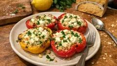 Γεμιστές πιπεριές με κους-κους και φέτα: ελαφρύ φαγητό φούρνου που πετυχαίνει πάντα