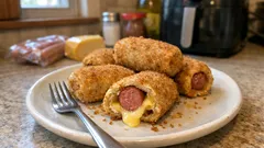 Corn dogs αλλιώς στο air fryer: λουκάνικο με γκούντα σε τραγανή τορτίγια