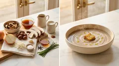 Μανιταρόσουπα βελουτέ με πορτσίνι και κάστανα: κρεμώδης και αρωματική