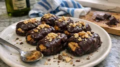 Χουρμάδες με σοκολάτα και φυστικοβούτυρο: γρήγορο σνακ χωρίς ψήσιμο