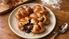 Ατομικά τσουρέκια πλεξούδα με σοκολάτα: αφράτα, γιορτινά και εύκολα